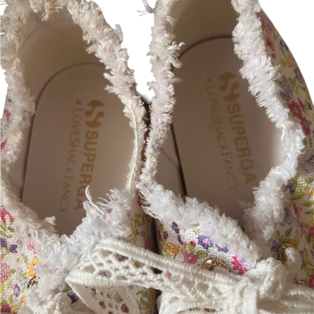 Love Shack Fancy X SUPERGA Flowers Friday Sneakers with Box Pass Frt Pink 8.5 - Picture 7 of 13
